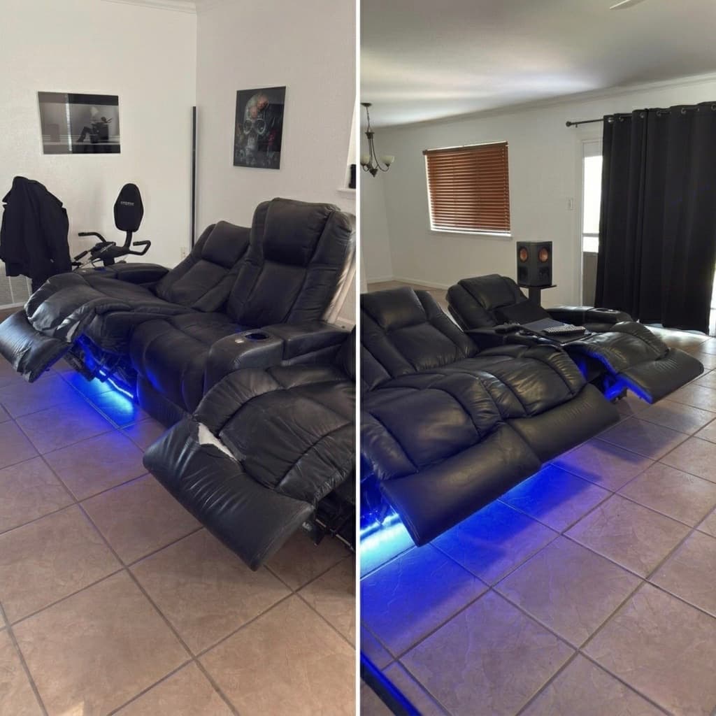 Leather furniture repair and upholstery restoration