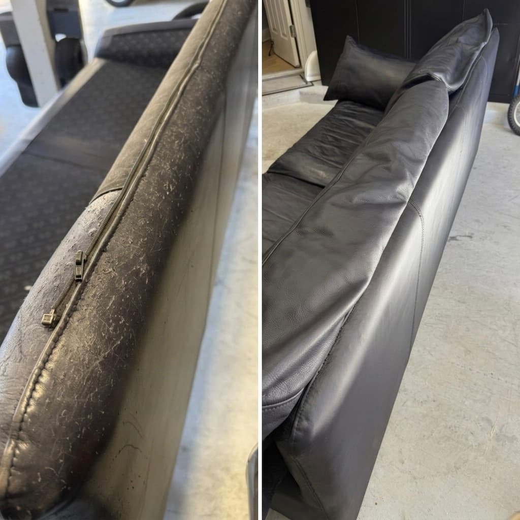 Leather furniture repair and upholstery restoration