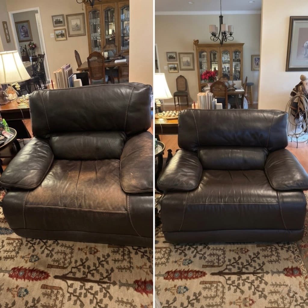 Leather furniture repair and upholstery restoration