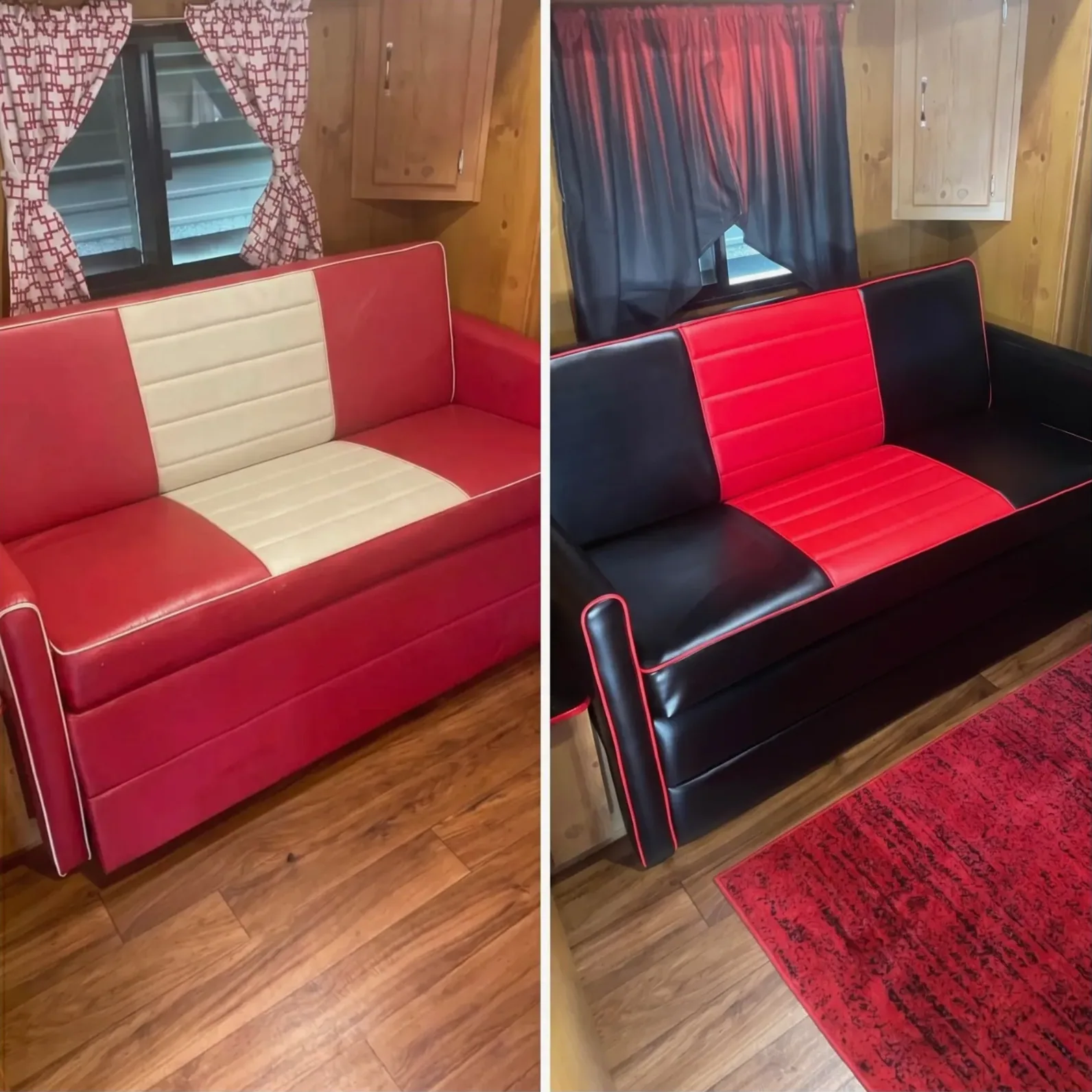 RV Love Seat Full Reupholstery & Interior Color Conversion