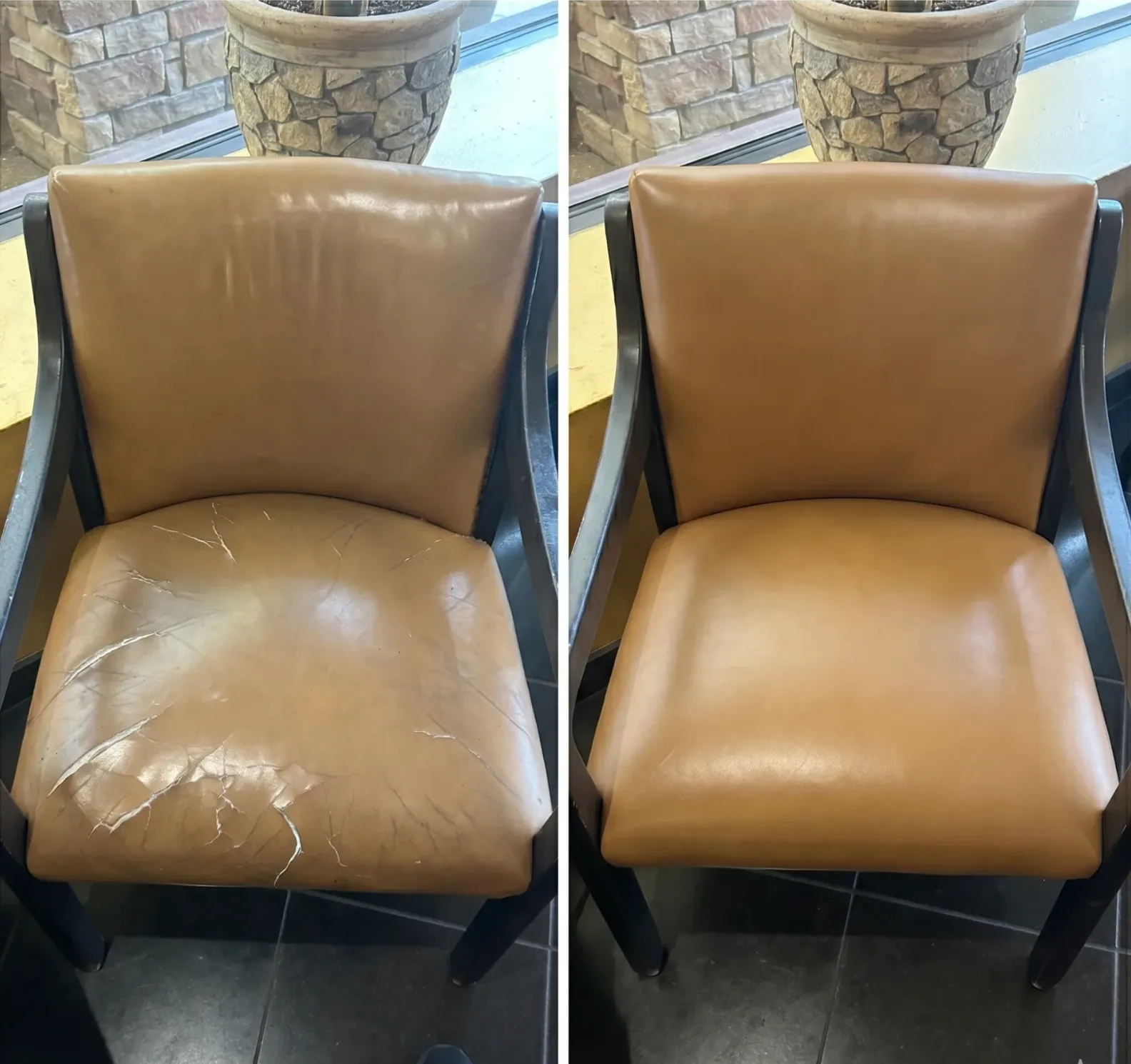 Restaurant Chair Seat Reupholstery & Back Cushion Restoration