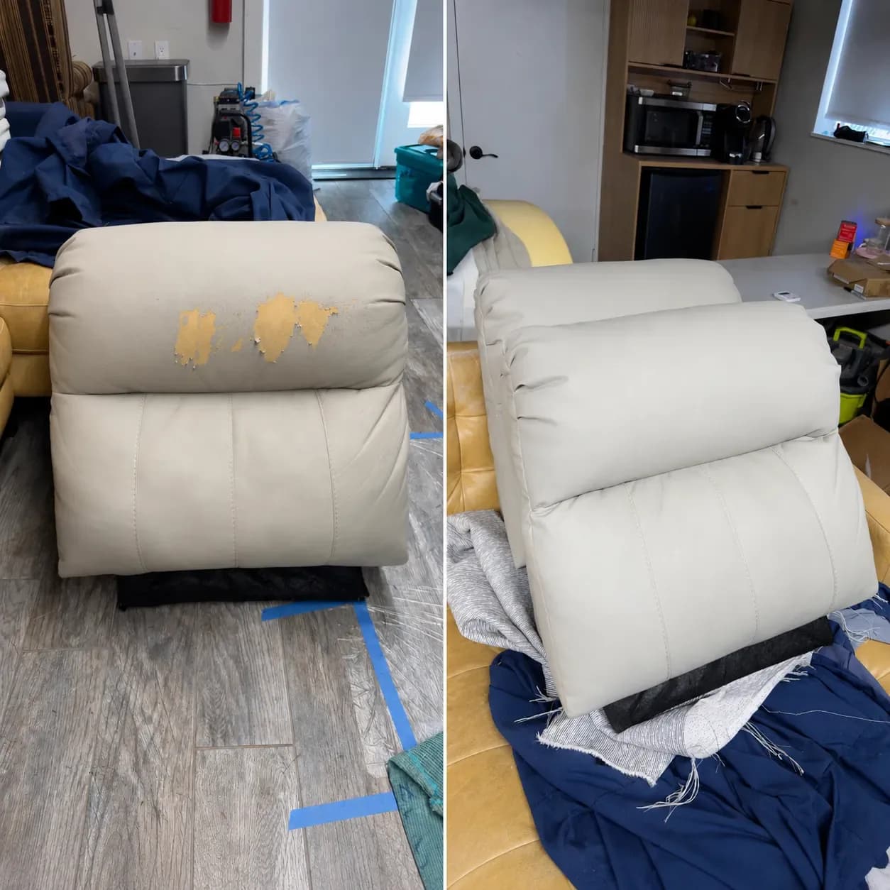 RV Recliner Backrest Reupholstery