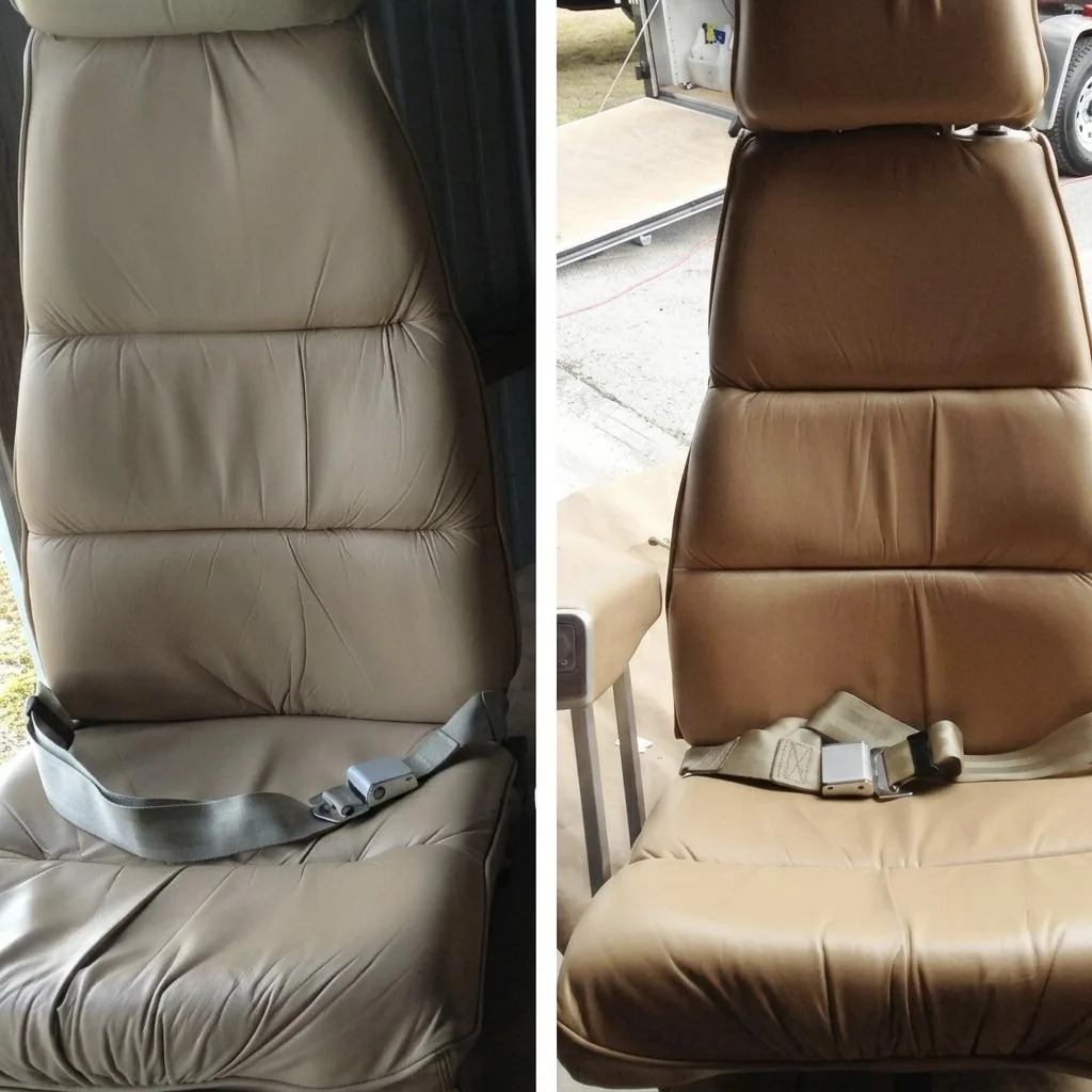 Aircraft Vinyl Seat Recoloring & Protection
