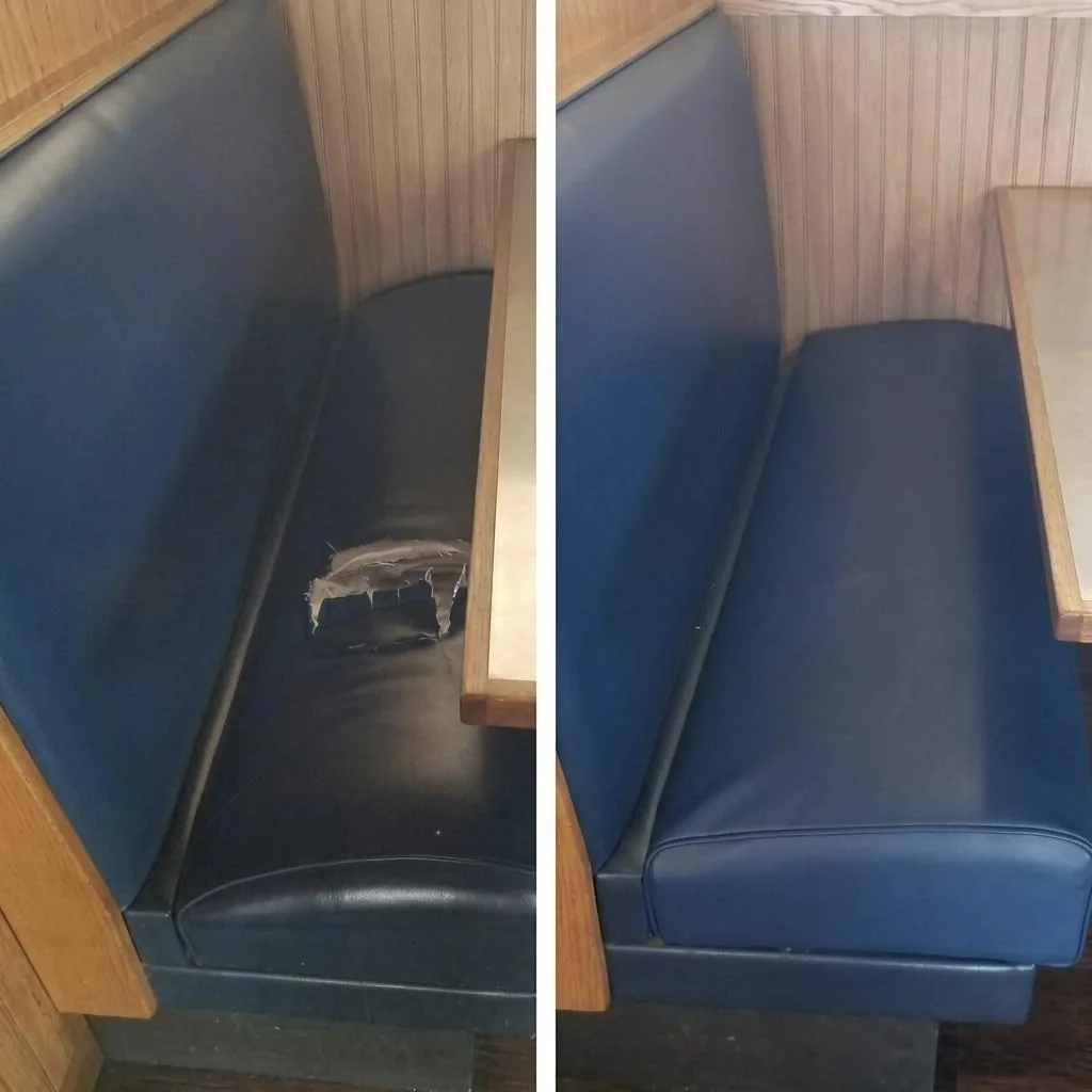 Partial Reupholstery of Seat Cushion for Club Booth 1