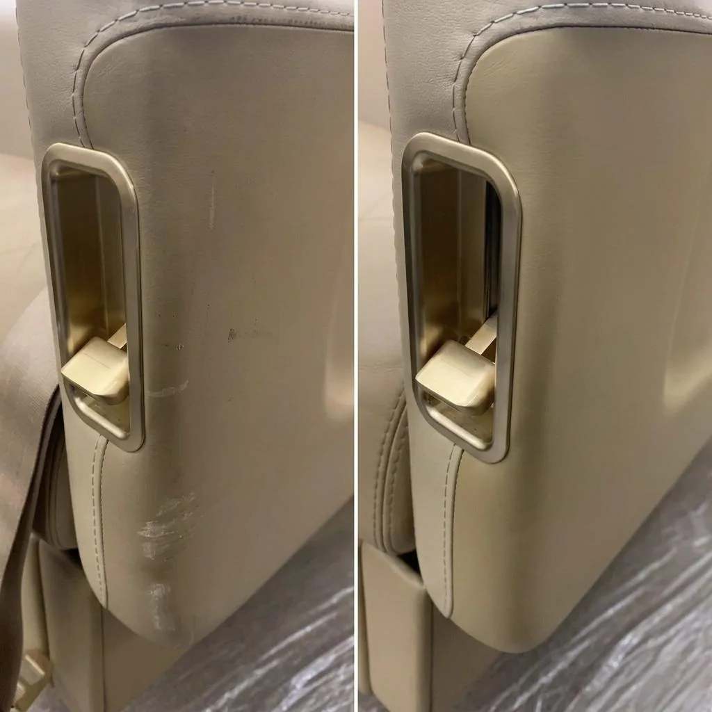 Vinyl and Plastic Restoration with Color Renewal for Aircraft Seat 1