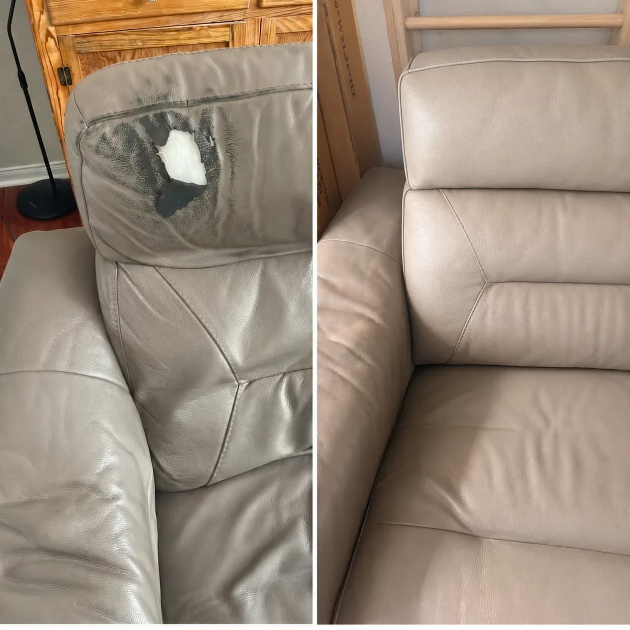 Leather furniture repair and upholstery restoration