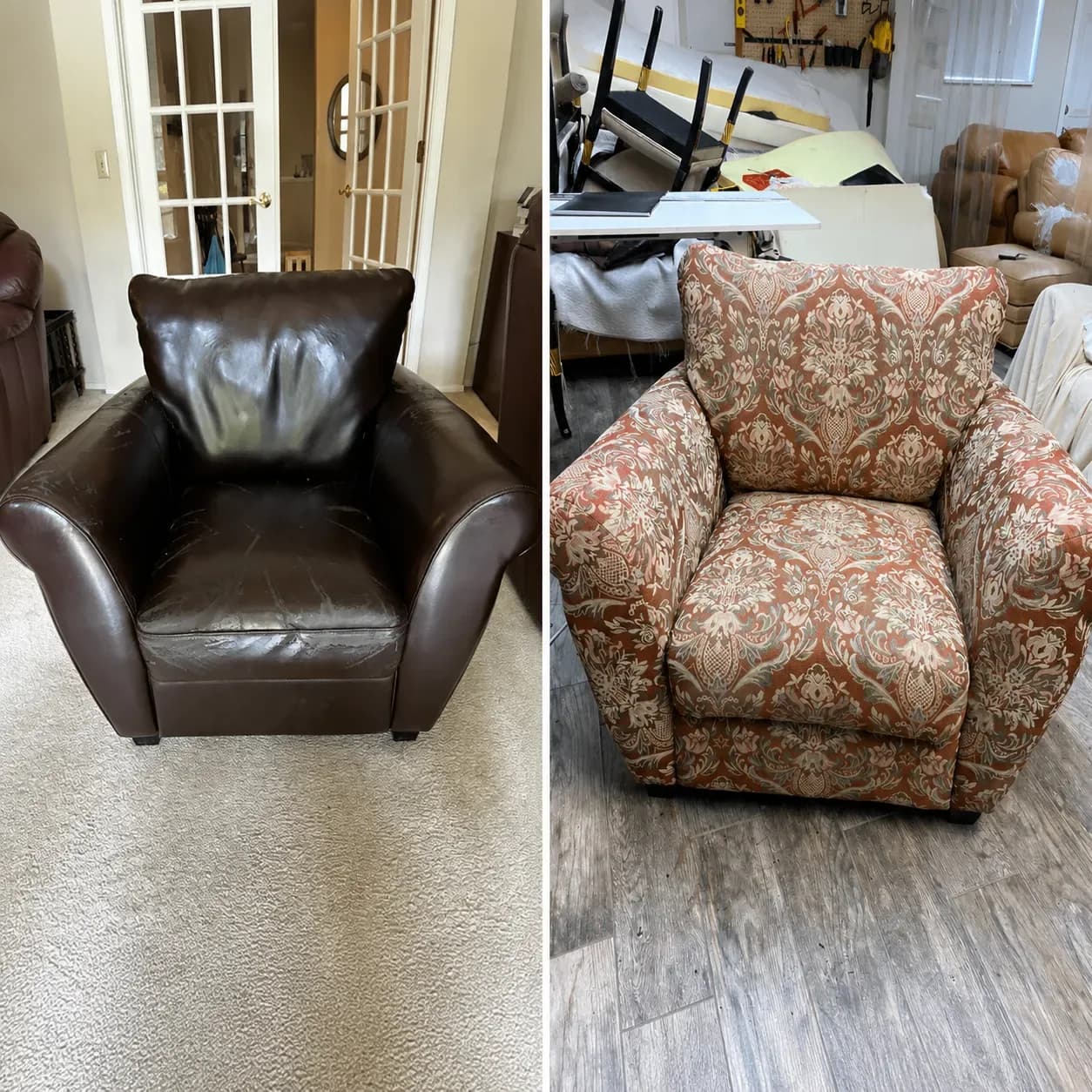 Armchair Full Reupholstery in Client-Selected Material
