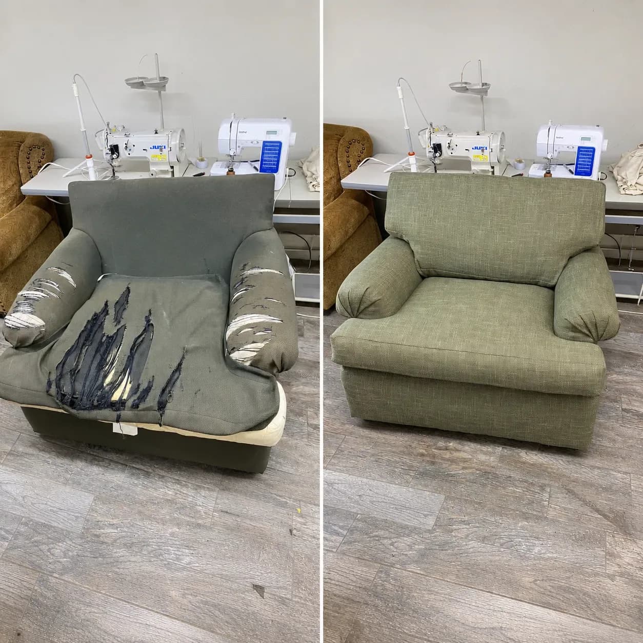 Oversized Armchair Full Reupholstery & Structural Restoration