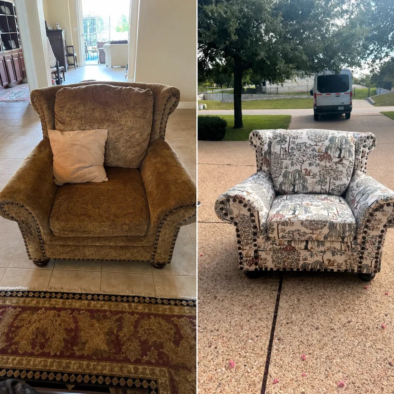 Armchair Reupholstery in Client-Selected Material